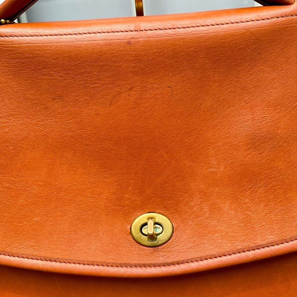Gorgeous Vintage British Tan Leather Briefcase w/ Crossbody Strap -GHW - Picture 5 of 10